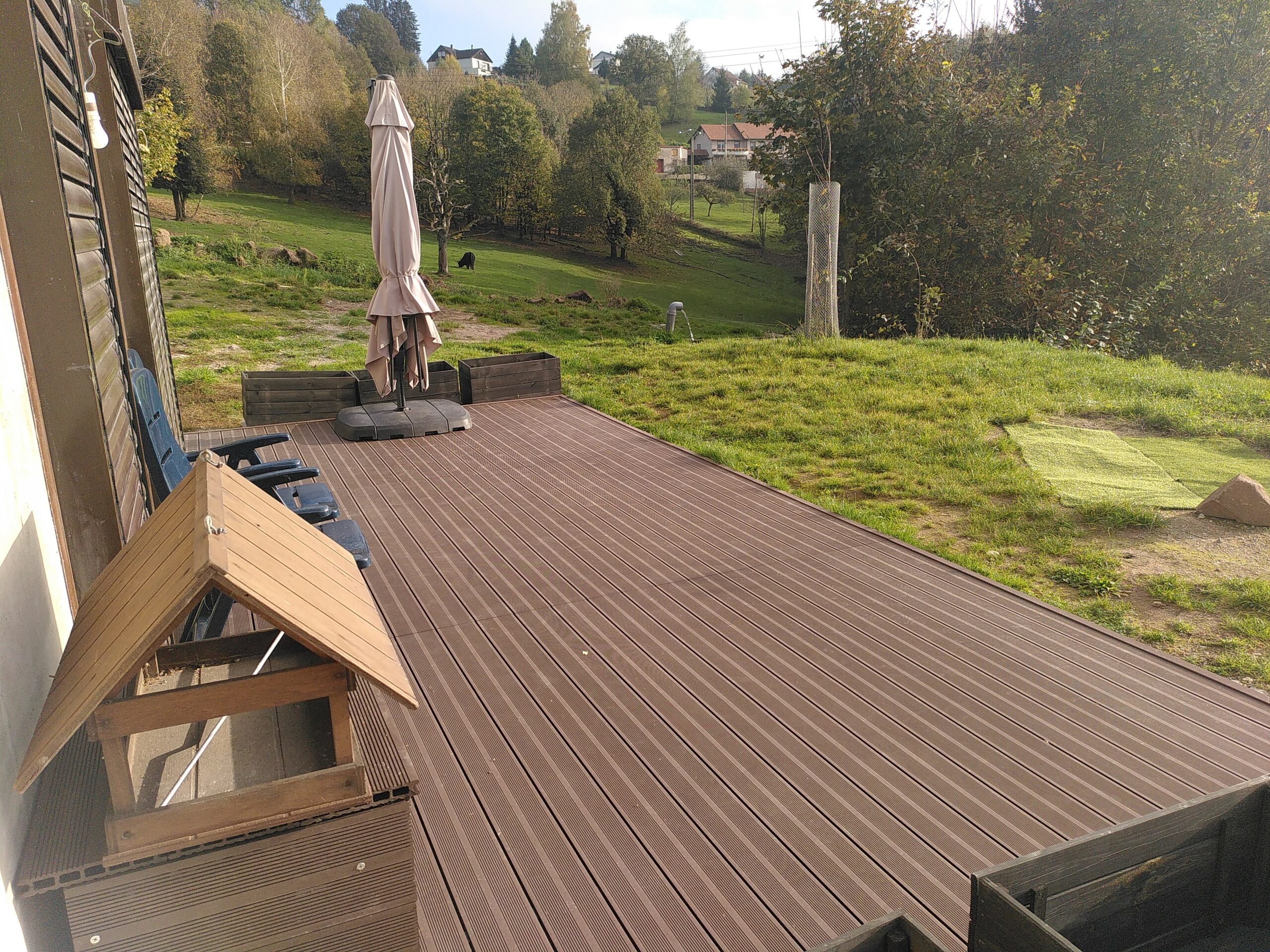 Terrasse gîte du retour à la source Hellert