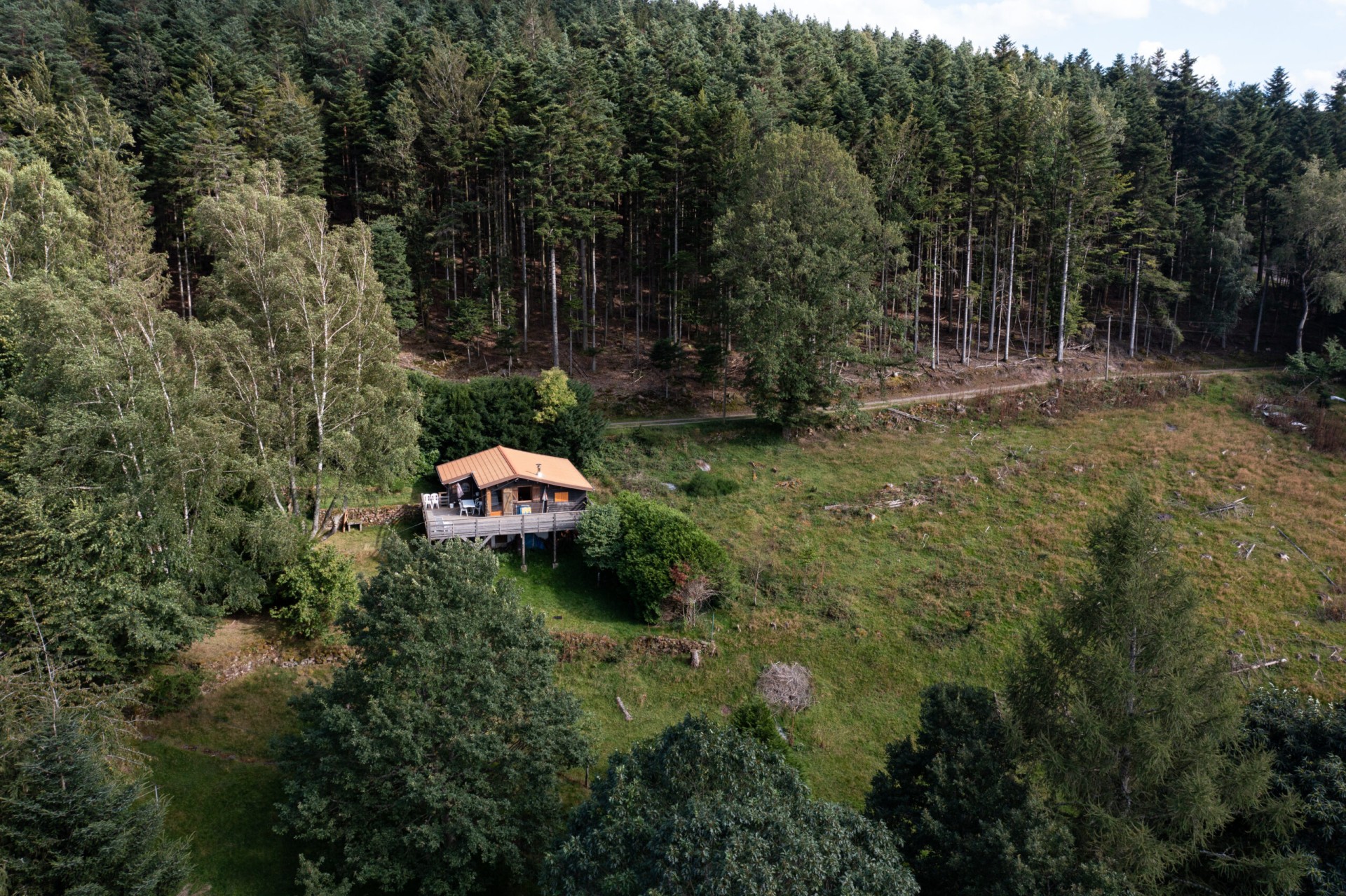 Vue aérienne chalet de la Hardt