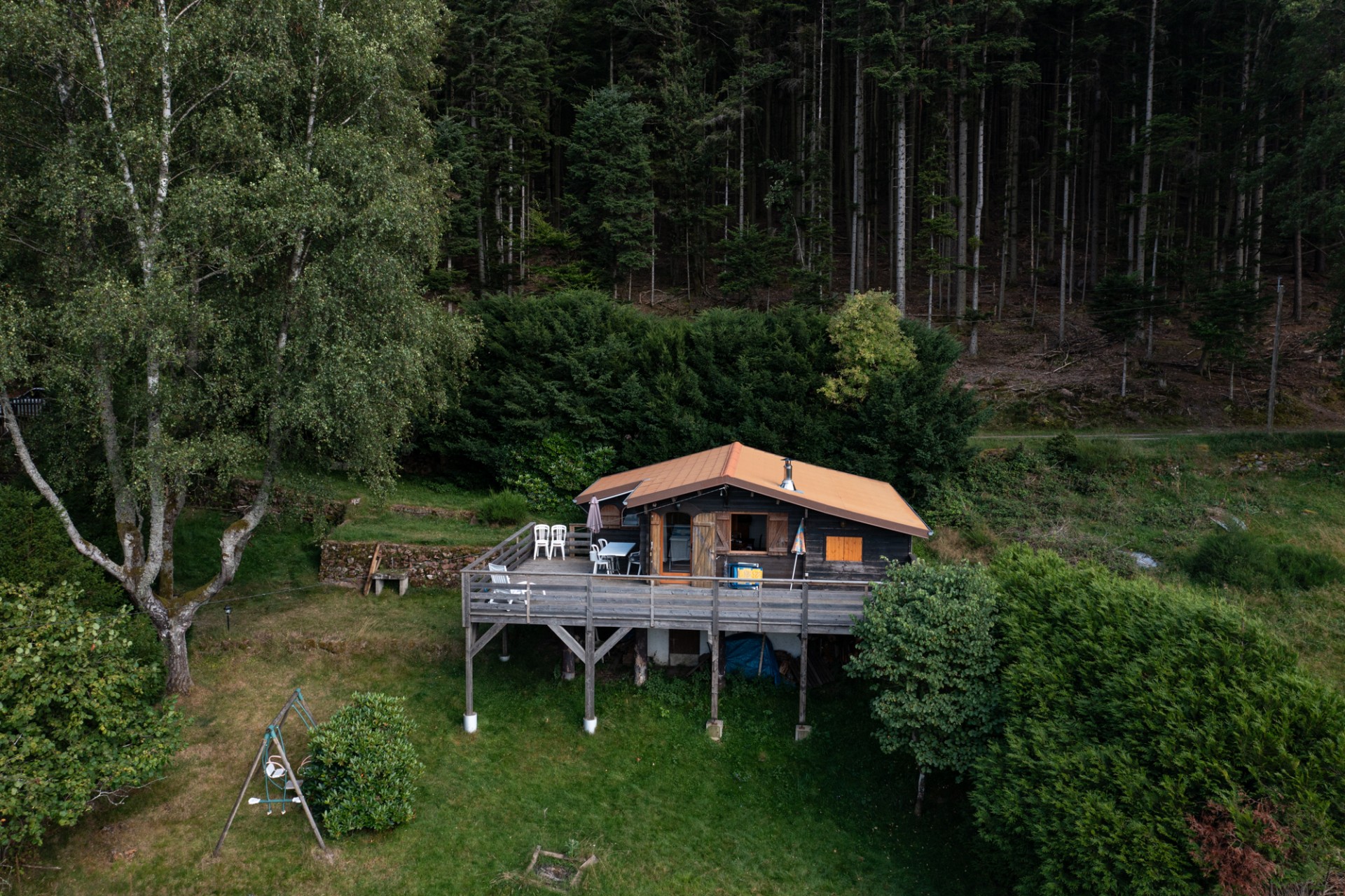 Vue aérienne chalet de la Hardt